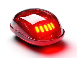 Wall Mural - Red light with yellow bars isolated on white background
