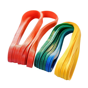 Resistance Bands isolated on transparent background .