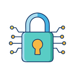Poster - Security padlock cyber security data protection lock technology digital safety internet secure access