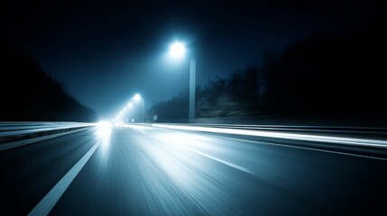 Poster - Experience a thrilling journey down a neon-lit digital highway, where motion-blurred star fields streak past in a captivating display of speed and energy