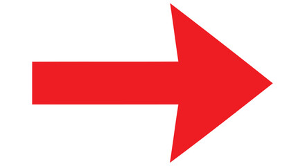 Poster - Red Right Arrow,Red Arrow Pointing Right,Red Arrow Illustration Isolated,Right-Pointing Minimalist Arrow Graphic on Transparent Background AI Generative