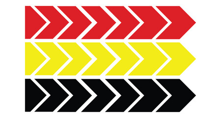 Poster - Collection set Red, black,Yellow Right Arrow,Arrow Pointing Right,Minimalist Arrow DesignRight-Pointing Arrow Graphic with sharpe Edges on Transparent AI Generative