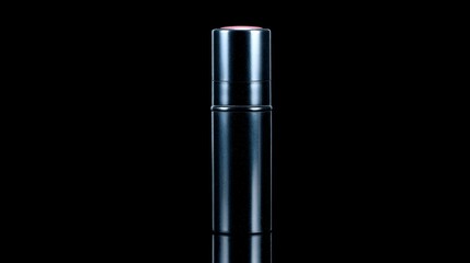 Poster - Contemporary product stands upright on a glossy black surface, providing a stylish backdrop with subtle reflections and clear space for branding or text