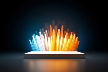 Poster - Colorful Bokeh Lights Festive Background - Abstract festive background with vibrant bokeh lights, symbolizing celebration, energy, joy, dynamism, and technology