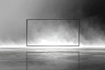 Poster - Ethereal Display: A modern frame floats amidst a mystical, smoky atmosphere. This evokes a sense of anticipation and wonder.