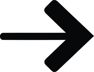 Poster - Black Right Arrow,Black Arrow Pointing Right,Black Arrow Illustration Isolated,Right-Pointing Minimalist Arrow soft edges Graphic on Transparent Background AI Generative