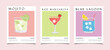 © ElenaVector44 - Summer cocktails posters collection. Alcoholic drink recipe concept wall art. Trendy prints