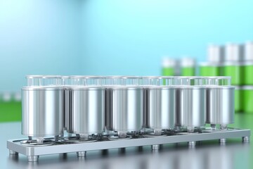 Poster - high pressure cookers in a modern facility - detailed view of stainless steel high-pressure cookers,