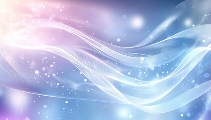 Poster - Soft, flowing lines of pastel light, subtle sparkles