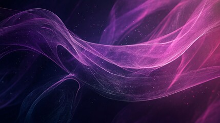 Poster - Abstract purple wavy lines background with particles