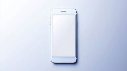 Poster - Simple White Smartphone Mockup - Clean white smartphone with blank screen, perfect for app presentations, website designs, or technology marketing. Symbolizes modern technology, communication