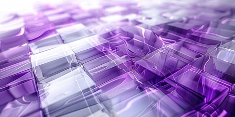Poster - abstract geometric pattern with overlapping white squares on a purple background. background image o