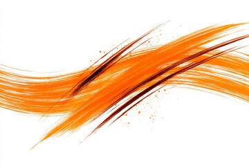 Poster - Abstract Orange Brush Strokes Wave - Dynamic orange brush strokes create a wave-like motion, symbolizing energy, fluidity, creativity, movement, and passion