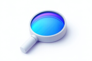 Aufkleber - Magnifying glass with a reflective blue lens placed on a clean surface, showcasing a modern design ideal for educational and professional use
