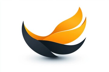 Poster - Modern abstract design featuring flowing shapes in orange and black, symbolizing energy and motion in a creative artwork context