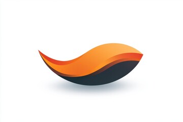 Aufkleber - Modern abstract design featuring flowing shapes in orange and black, symbolizing energy and motion in a creative artwork context