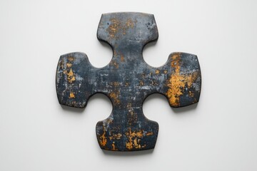 Aufkleber - Colorful gradient puzzle piece on a white background showcasing creativity and problem-solving in a modern design context