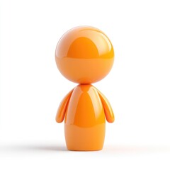 Poster - orange cartoon character icon against a white background.