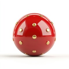 Poster - glossy red sphere studded with golden dots.