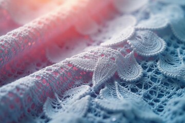 Geometric grid pattern in delicate lace, macro view, lace, textile