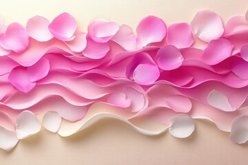 Poster - a delicate arrangement of pink and white rose petals.