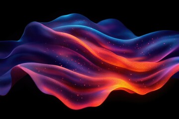 Poster - Abstract wavy form design in vibrant colors.