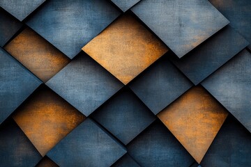 Poster - abstract geometric pattern of overlapping squares.