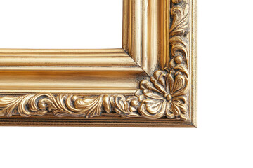 Poster - Elegant ornate frame design with intricate golden details suitable for artworks or photographs on a transparent background for creative projects