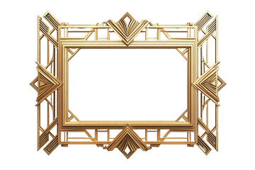 Poster - Elegant geometric frame design with ornate details and a transparent background suitable for various creative projects