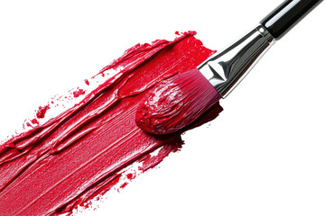 Fototapete - Artistic brush with vibrant pink paint on a transparent background ready for creative projects and artistic expression