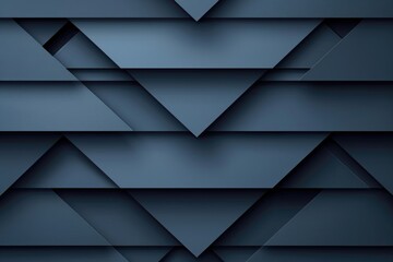 Poster - geometric pattern of overlapping dark triangles.