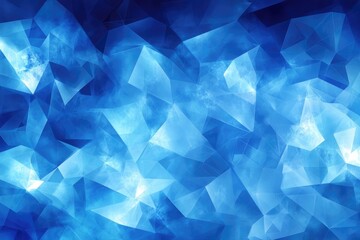 Poster - abstract design of fractured, vibrant blue crystals.