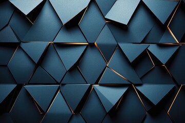 Poster - abstract geometric pattern of dark triangles.