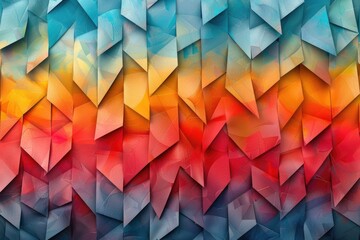 Poster - colorful, abstract geometric pattern of blended colors.