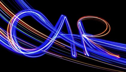 Poster - Dynamic Blurred Light Waves Forming CAR Letters