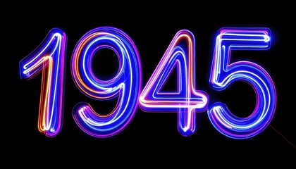 Poster - Blurred Light Waves Forming the Year 1945