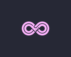 Fototapete - Abstract infinity vector logo. Unusual handshake partnership sign. Creative number 8 endless logotype