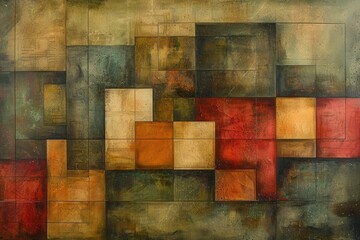 Poster - abstract geometric composition in muted tones.