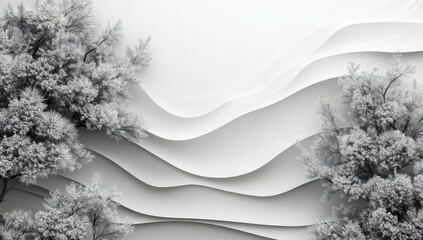 Monochrome Papercut Treescape.