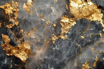 textured black and gold marble surface with intricate patterns.