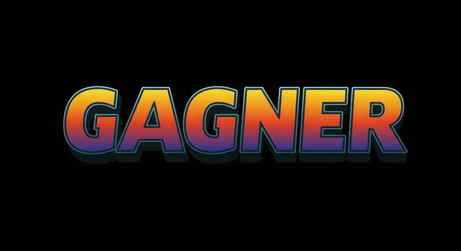 Lettering on Black Background with Orange to Purple Gradient