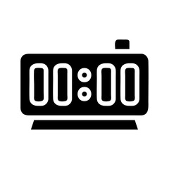 Poster - Stylized digital clock vector illustration displaying a neutral time zero