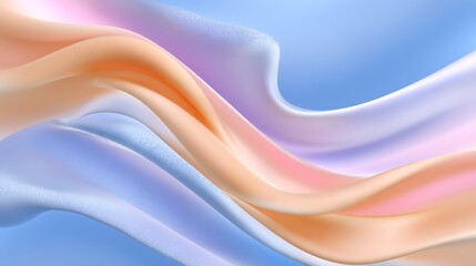 Aufkleber - Silken Waves of Soft Fabric in Pastel Colors on Gentle Background