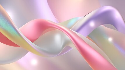 Aufkleber - Soft Flowing Satin Ribbons in Pastel Shades of Pink and Purple
