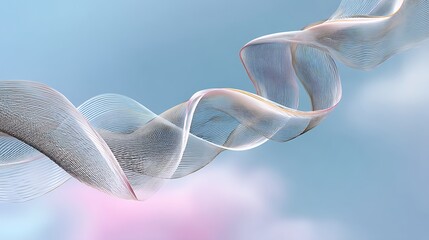 Aufkleber - Abstract Flowing Waves in Soft Colors Against a Serene Background