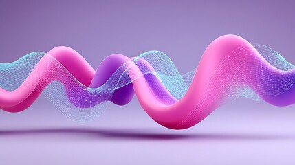 Aufkleber - Abstract Colorful Waves with Gradient and Mesh Design Elements