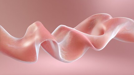 Aufkleber - Abstract Wave Design in Soft Pink Tones with Flowing Lines and Curves