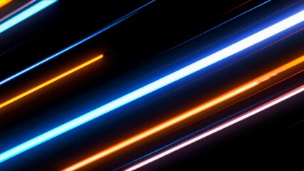 Poster - Abstract glowing lines on a black background  