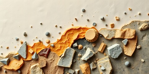 Leinwandbilder - Dynamic Textural Abstract Collage, Featuring Blended Soft And Hard Design Elements For An Innovative Artistic Visual. Creative Mixed Media Artwork. Unique Background. Stylish Resource.