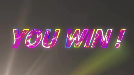 Poster - Neon-glitch text floating across dark screen, showing rainbow outlines with ripple patterns